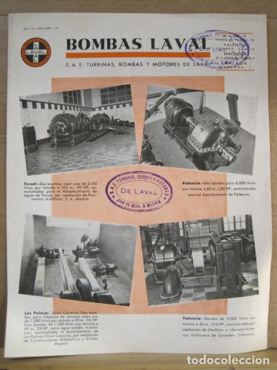 Sammelleidenschaft Andere Papierartikel: BOMBAS LAVAL-TURBINAS BOMBAS Y MOTORES-PUBLICIDAD ANTIGUA-VER FOTOS-(V-24.022)