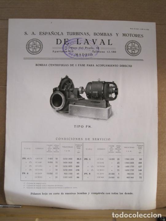 Altri oggetti di carta: SA ESPA&Ntilde;OLA TURBINAS BOMBAS Y MOTORES LAVAL-TIPO PN-PUBLICIDAD ANTIGUA-VER FOTOS-(V-24.026)