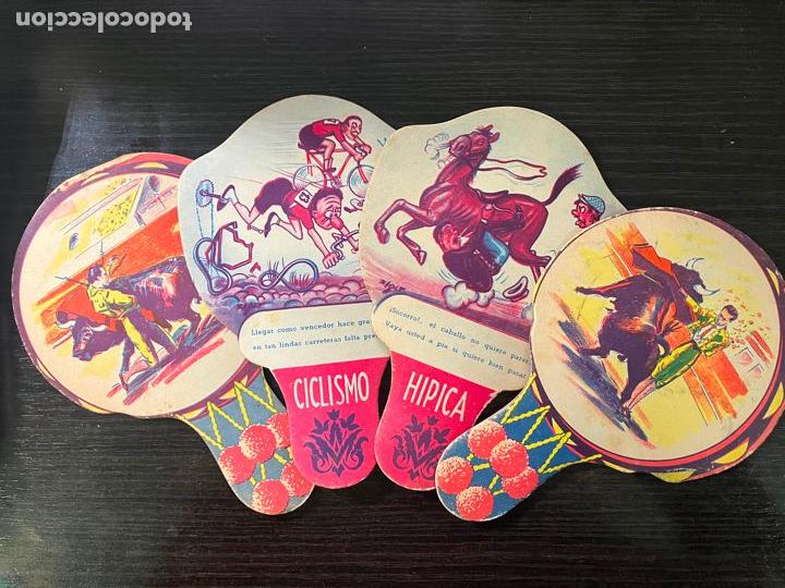 Otros Art&iacute;culos de Coleccionismo en Papel: Lote de 4 abanicos con publicidad Soler y Mora Barcelona - Toros Ciclismo H&iacute;pica