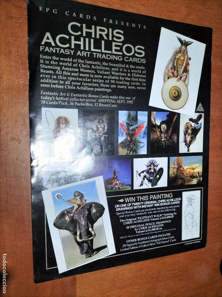 Sammelleidenschaft Andere Papierartikel: CHRIS ACHILLEOS. HOJA PROMO DE CARTAS Y OTROS PRODUCTOS. EN INGL&Eacute;S. DIFICIL