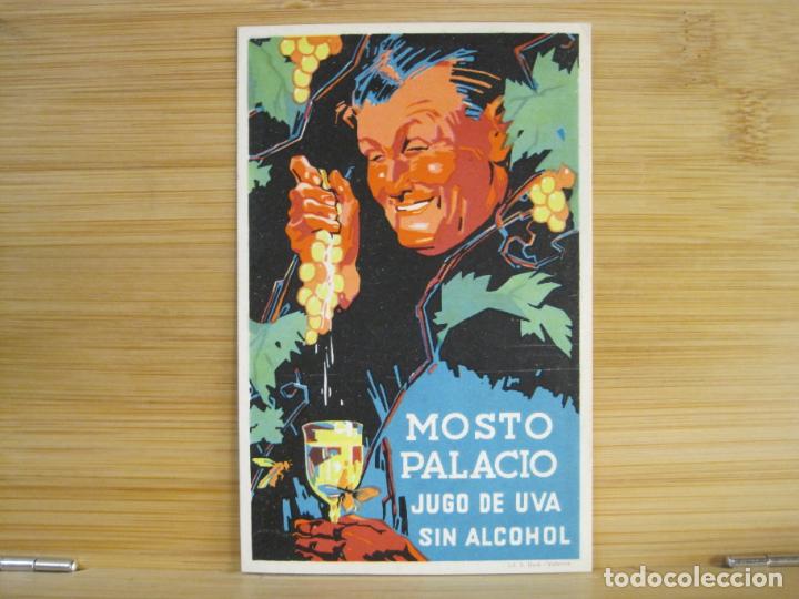 Altri oggetti di carta: MOSTO PALACIO-JUGO DE UVA SIN ALCOHOL-PUBLICIDAD ANTIGUA ORIGINAL-VER FOTOS-(101.133)