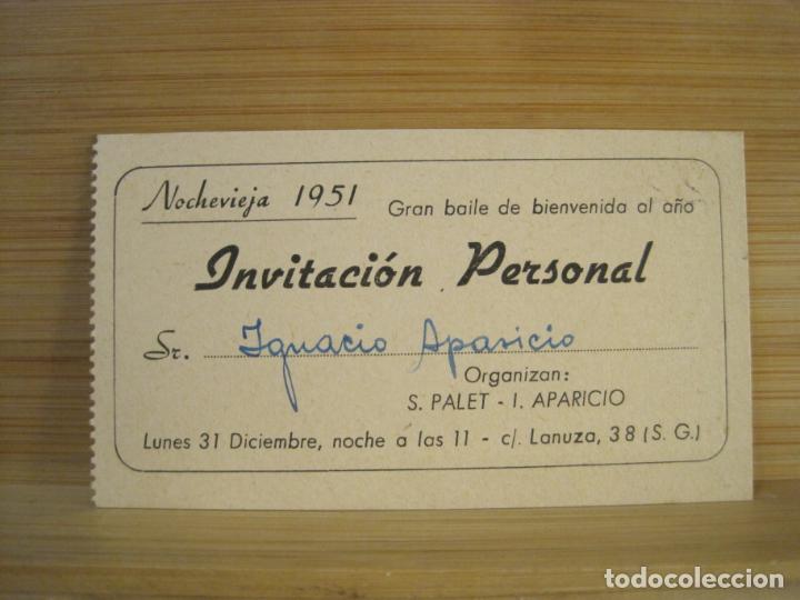 Altri oggetti di carta: BARCELONA-SANTIAGO PALET-GRAN BAILE DE NOCHEVIEJA-A&Ntilde;O 1951-INVITACION-VER FOTOS-(101.155)
