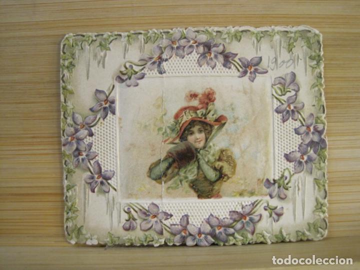 Otros Art&iacute;culos de Coleccionismo en Papel: DEPENDIENTES DE LA PELUQUERIA DE FRANCISCO MERIDIANO-FELICITACION MUY ANTIGUA-VER FOTOS-(101.209)
