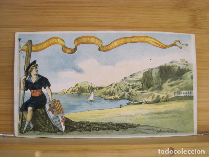 Altri oggetti di carta: SANT FELIU DE GUIXOLS-A&Ntilde;O 1880-INVITACION ENTOLDADO CASINO DE LA CONSTANCIA-VER FOTOS-(K-9302)