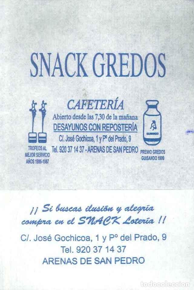 Otros Art&iacute;culos de Coleccionismo en Papel: SERVILLETA PAPEL - CAFETERIA SNACK GREDOS - ARENAS DE SAN PEDRO (AVILA)