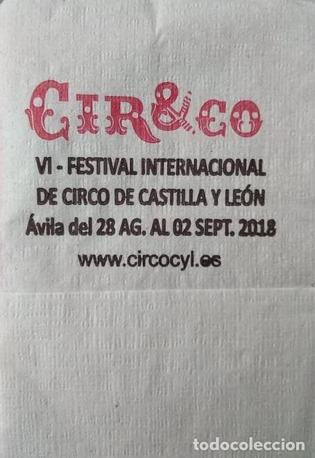 Outros artigos de papel: SERVILLETA PAPEL - FESTIVAL INTERNACIONAL CIRCO CASTILLA Y LEON - A&Ntilde;O 2018 (AVILA)