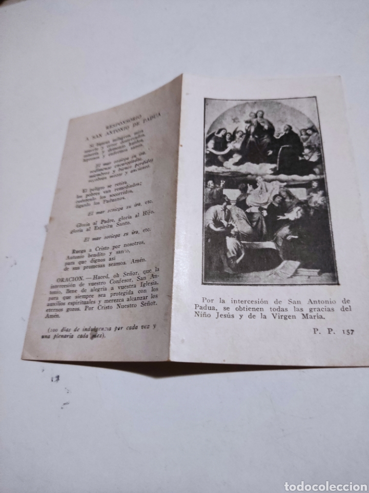 Otros Art&iacute;culos de Coleccionismo en Papel: Estampa religiosa responsorio a San Antonio de Padua