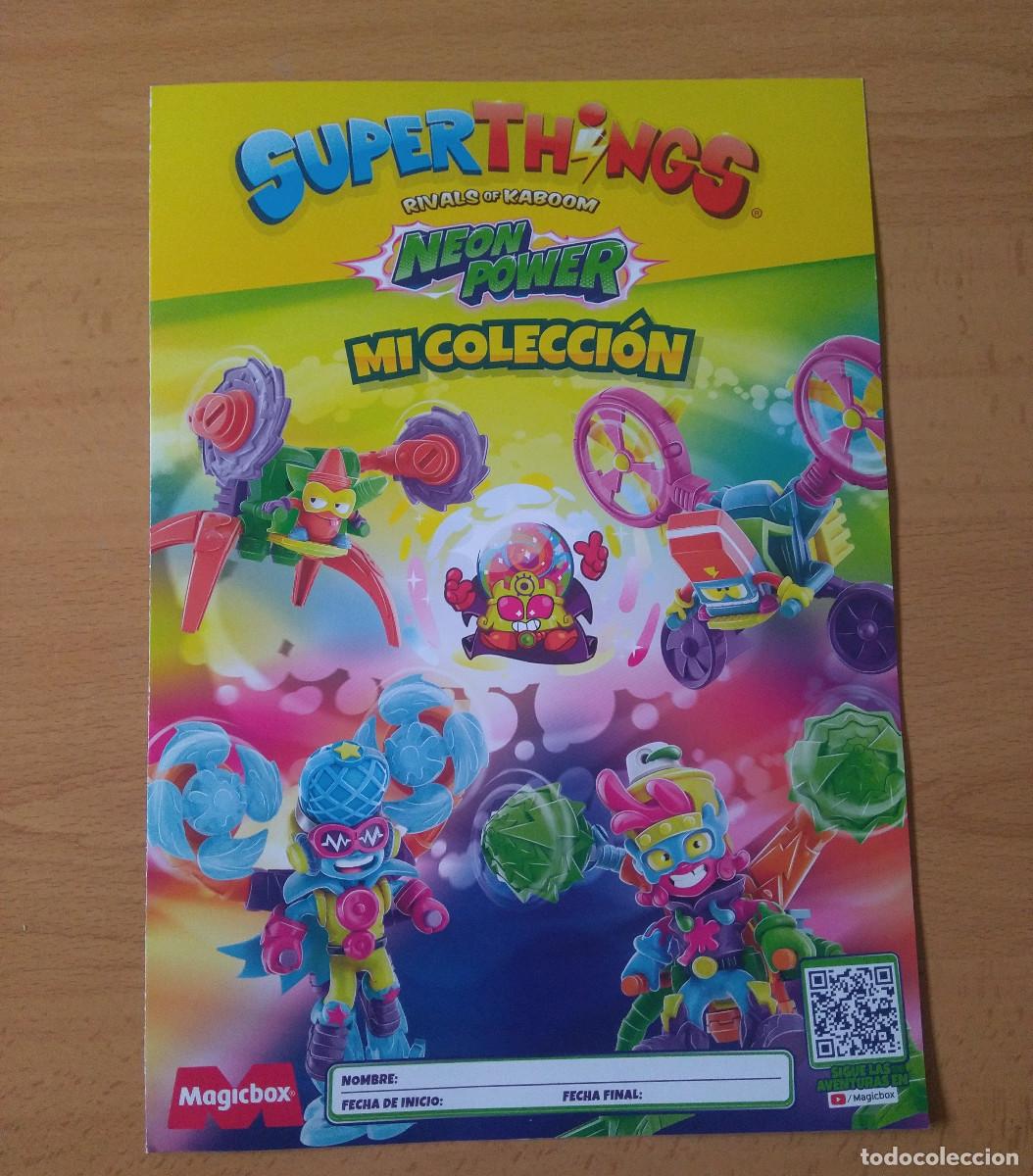 Otros Art&iacute;culos de Coleccionismo en Papel: diptico desplegable checklist check list super things superthing superzings super zing neon power