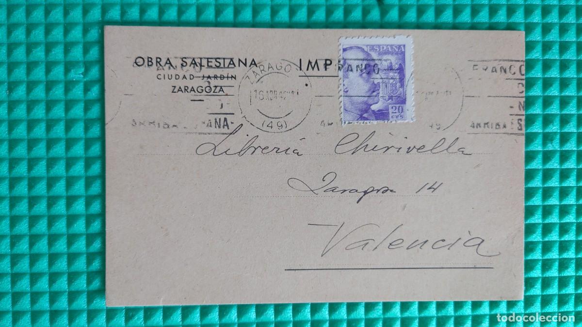 Otros Art&iacute;culos de Coleccionismo en Papel: TARJETA POSTAL OBRA SALESIANA ZARAGOZA LIBRERIA CHIRIVELLA VALENCIA