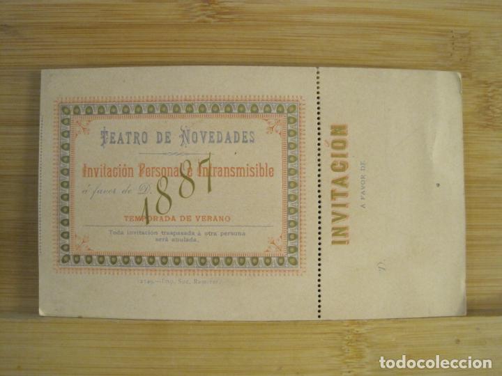 Otros Art&iacute;culos de Coleccionismo en Papel: TEATRO DE NOVEDADES-INVITACION PERSONAL-TEMPORADA DE VERANO-A&Ntilde;O 1887-INVITACION-VER FOTOS-(101.514)