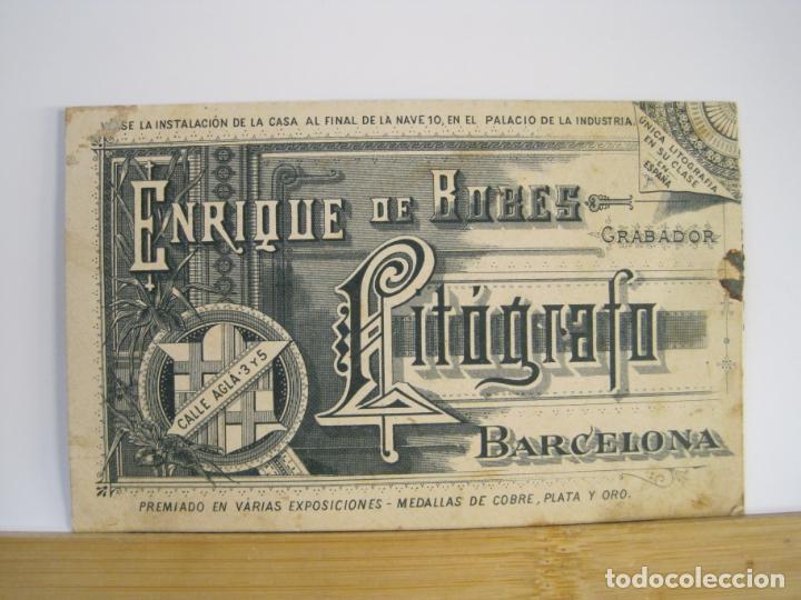 Altri oggetti di carta: BARCELONA-ENRIQUE DE BOBES GRABADOR-LITOGRAFO-PUBLICIDAD ANTIGUA-VER FOTOS-(101.547)