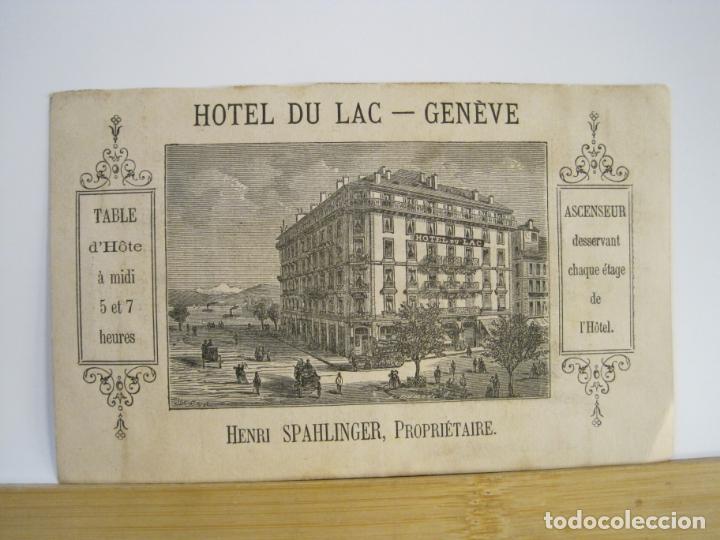 Altri oggetti di carta: GEN&Egrave;VE-HOTEL DU LAC-PUBLICIDAD ANTIGUA-VER FOTOS-(101.548)