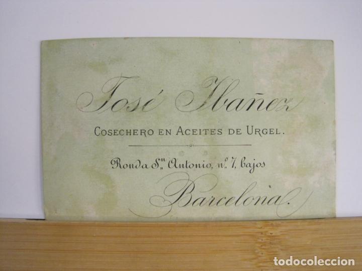 Outros artigos de papel: BARCELONA-JOSE IBA&Ntilde;EZ COSECHERO EN ACEITES DE URGEL-PUBLICIDAD ANTIGUA-VER FOTOS-(101.562)