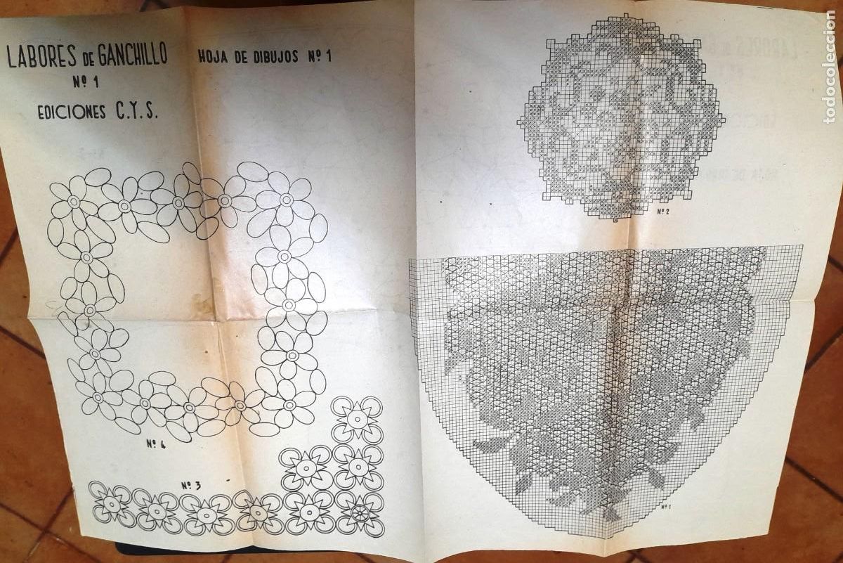 Otros Art&iacute;culos de Coleccionismo en Papel: 30/50&acute;s ca. Lote 6 Esquemas Labores de Bordados y Ganchillo, 3 son de ALFA: 13002, 13021, 1061/75