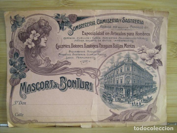 Otros Art&iacute;culos de Coleccionismo en Papel: SOMBREROS CAMISAS SASTRERIA MASCORT & BONTURI-PUBLICIDAD ANTIGUA-VER FOTOS-(K-9394)
