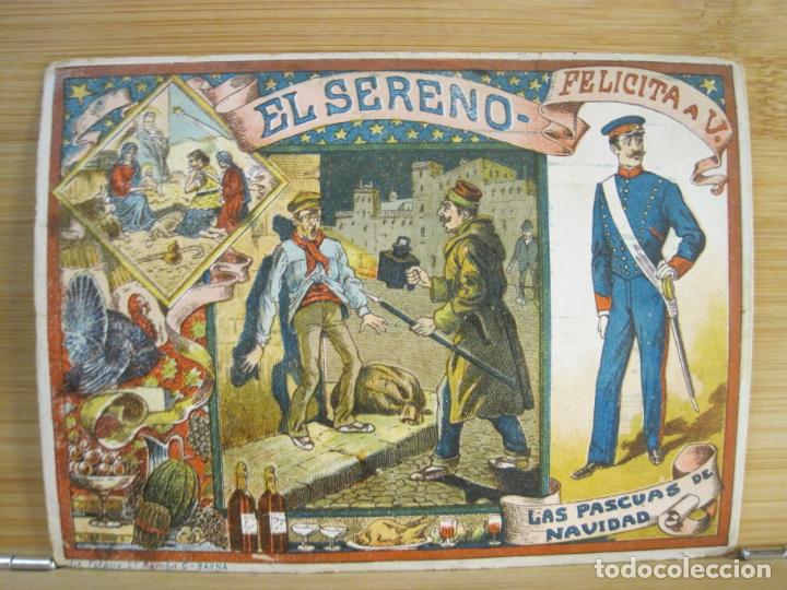 Otros Art&iacute;culos de Coleccionismo en Papel: EL SERENO-FELICITACION ANTIGUA NAVIDAD-VER FOTOS-(K-9413)