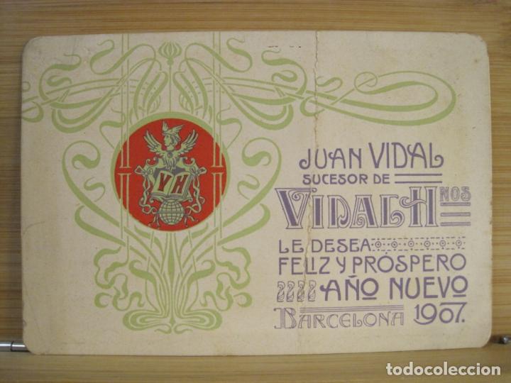 Outros artigos de papel: BARCELONA-JUAN VIDAL VIDAL HNOS-A&Ntilde;O 1907-FELICITACION ANTIGUA NAVIDAD-VER FOTOS-(K-9414)