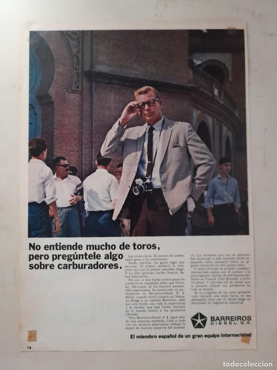 Collectionnisme Papier divers: ANUNCIO PUBLICIDAD BARREIROS AUTOM&Oacute;VIL HOJA DE REVISTA