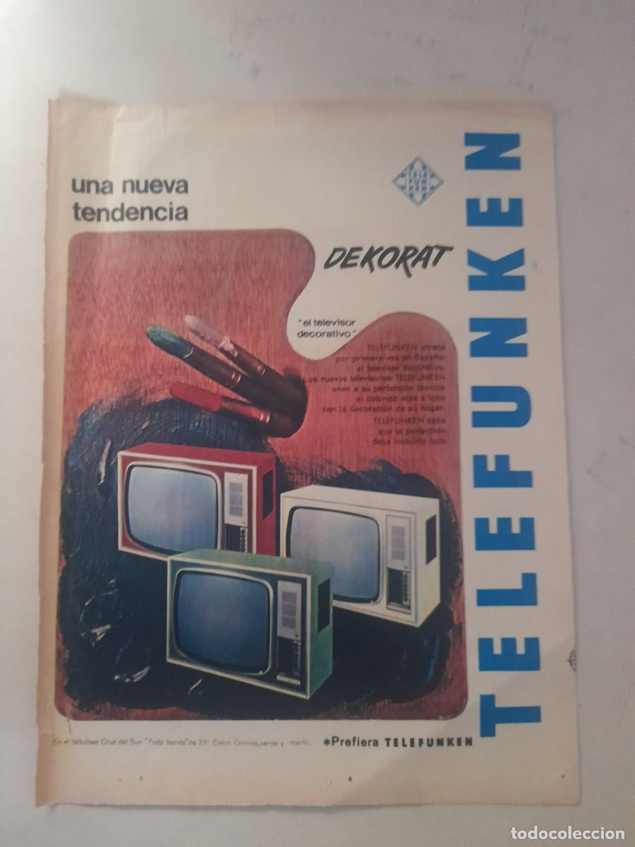 Outros artigos de papel: ANUNCIO PUBLICIDAD TELEVISI&Oacute;N TELEFUNKEN HOJA DE REVISTA