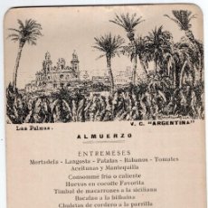 Otros Artículos de Coleccionismo en Papel: MENU. LAS PALMAS 1932. Lote 400927299