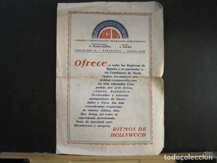 Otros Art&iacute;culos de Coleccionismo en Papel: BARCELONA-PRODUCCIONES ARCO IRIS-RITMOS DE HOLLYWOOD-PROGRAMA-VER FOTOS-(K-9459)