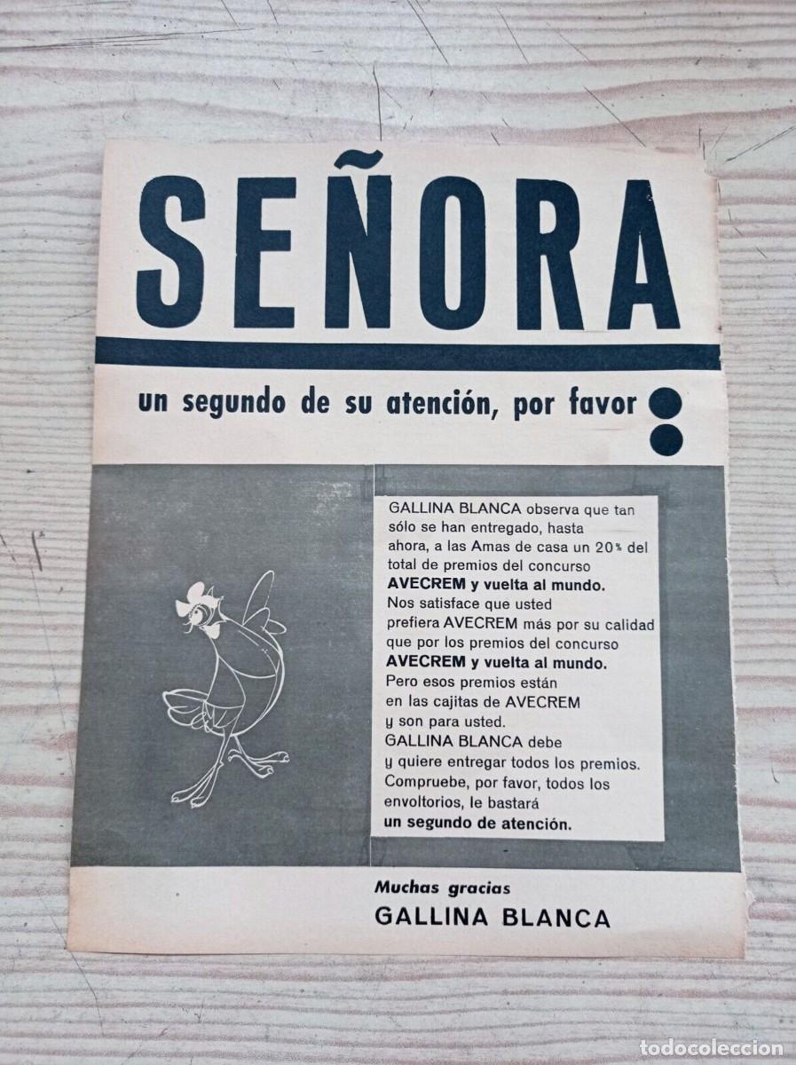 Paper Collecting Others: Hoja Publicidad Gallina Blanca Avecrem - A&ntilde;os 60 - Lote 3