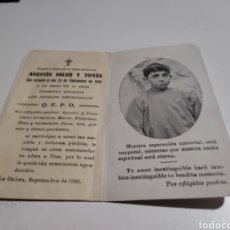Otros Artículos de Coleccionismo en Papel: ESQUELA DE MUERTE IN MEMORIAM AGUSTÍN SOLER Y TOMÁS, LA GALERA 1926. Lote 401586484