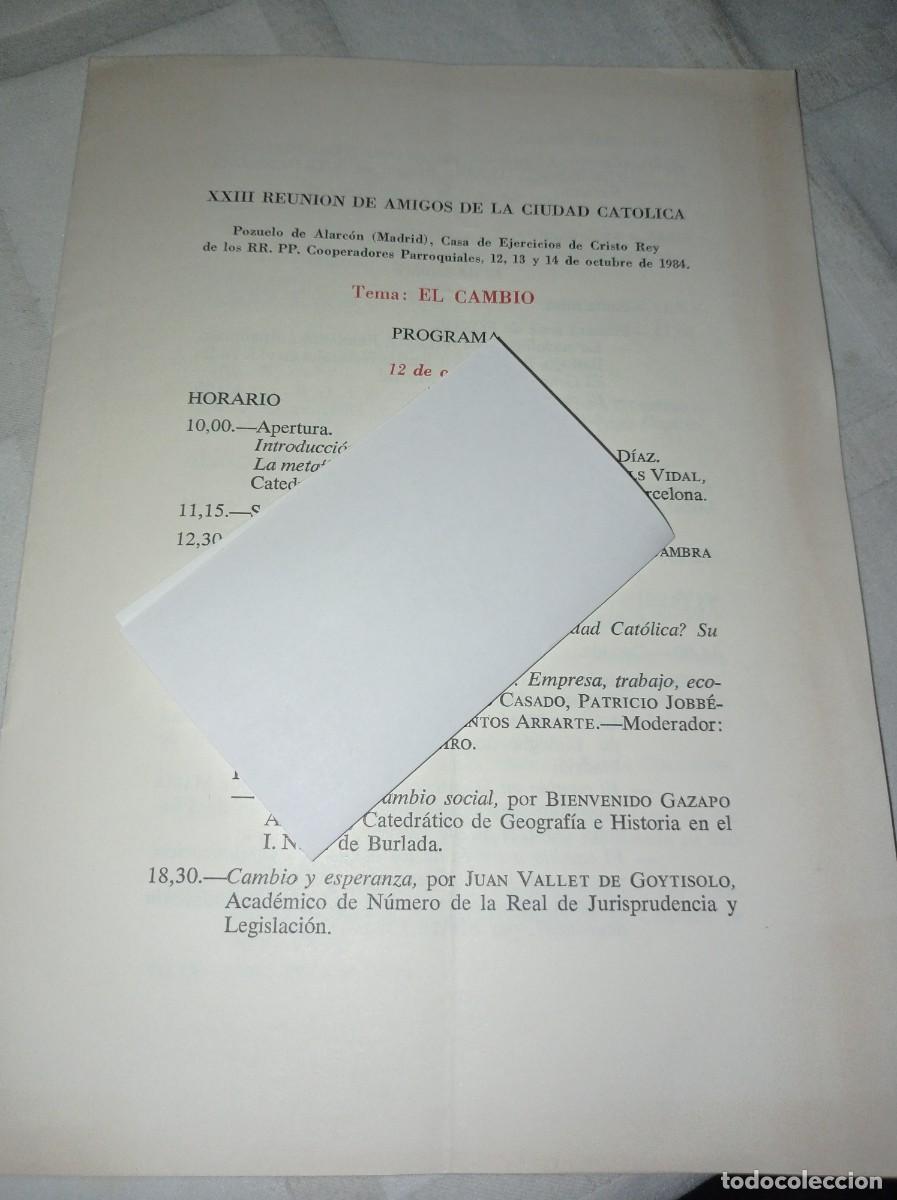 Otros Art&iacute;culos de Coleccionismo en Papel: FOLLETO 8 P&Aacute;GINAS XXIII REUNI&Oacute;N AMIGOS CIUDAD CAT&Oacute;LICA A&Ntilde;O 1984 REF. UR MES 3 H