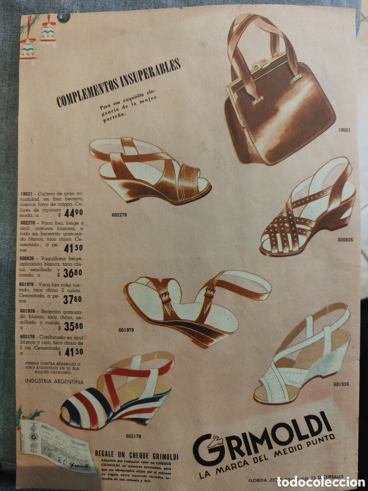 zapatos grimoldi. publicidad. hoja de revista Buy Other objects