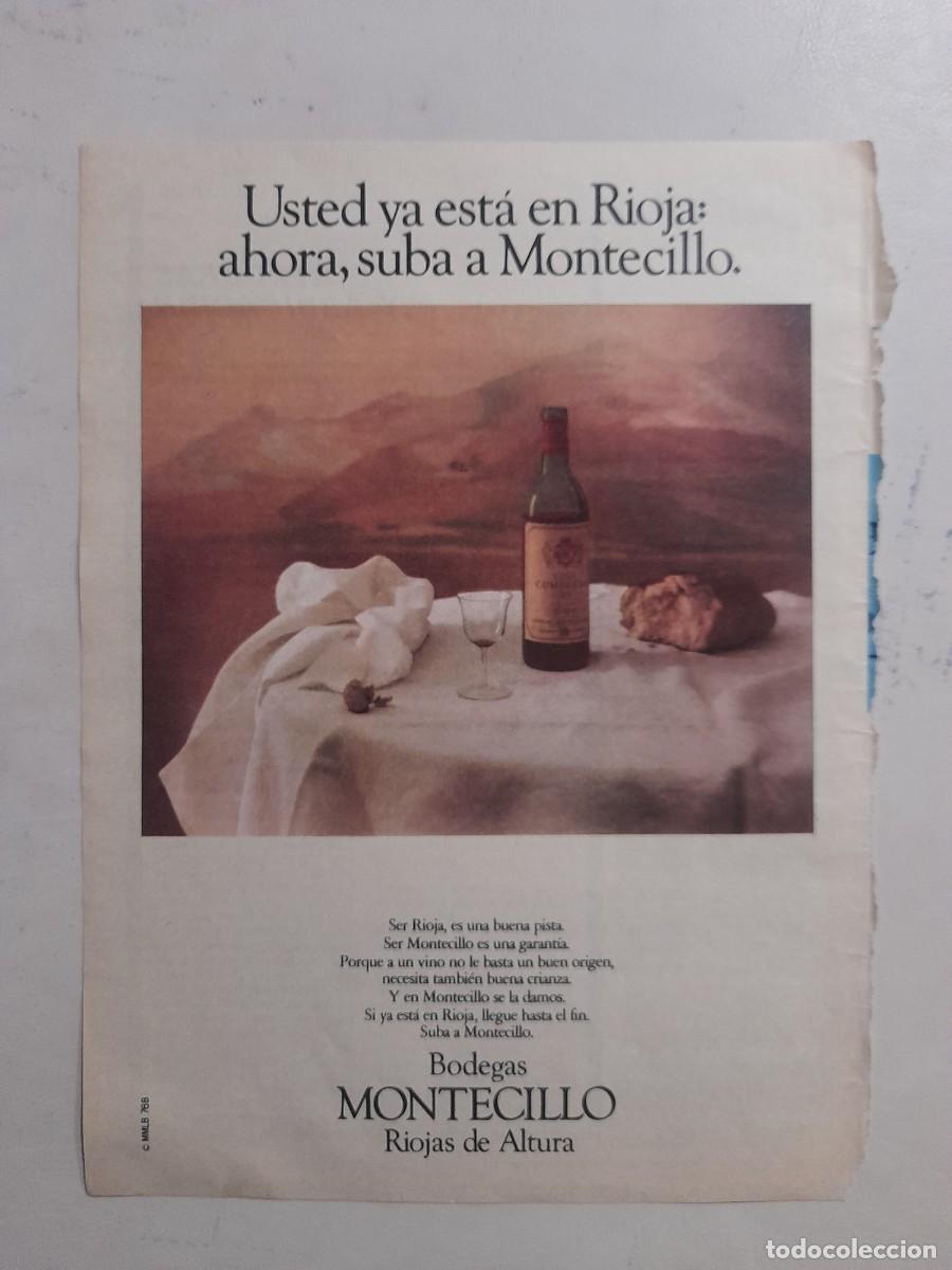 Collectionnisme Papier divers: ANUNCIO PUBLICIDAD VINO RIOJA MONTECILLO HOJA DE REVISTA