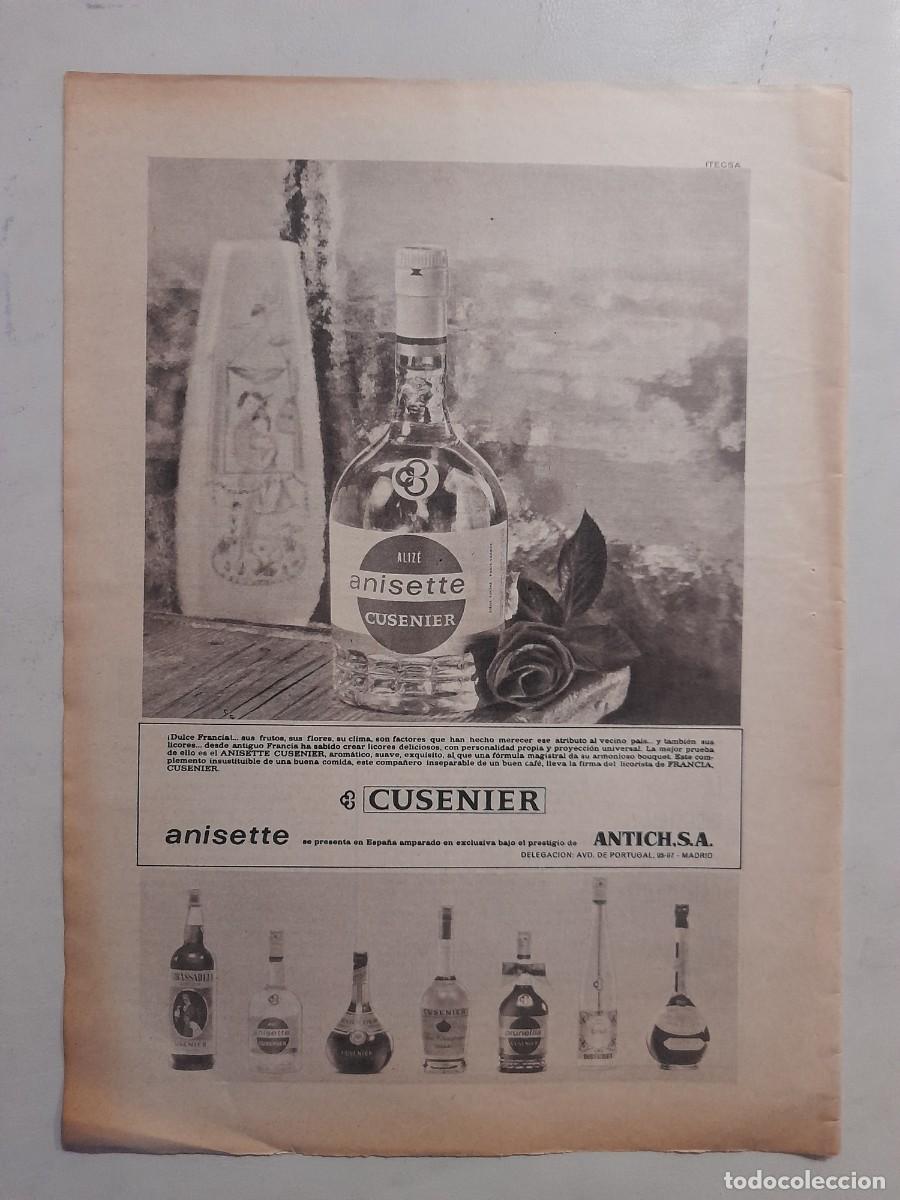 Collectionnisme Papier divers: ANUNCIO PUBLICIDAD ANISETTE CUSENIER HOJA DE REVISTA