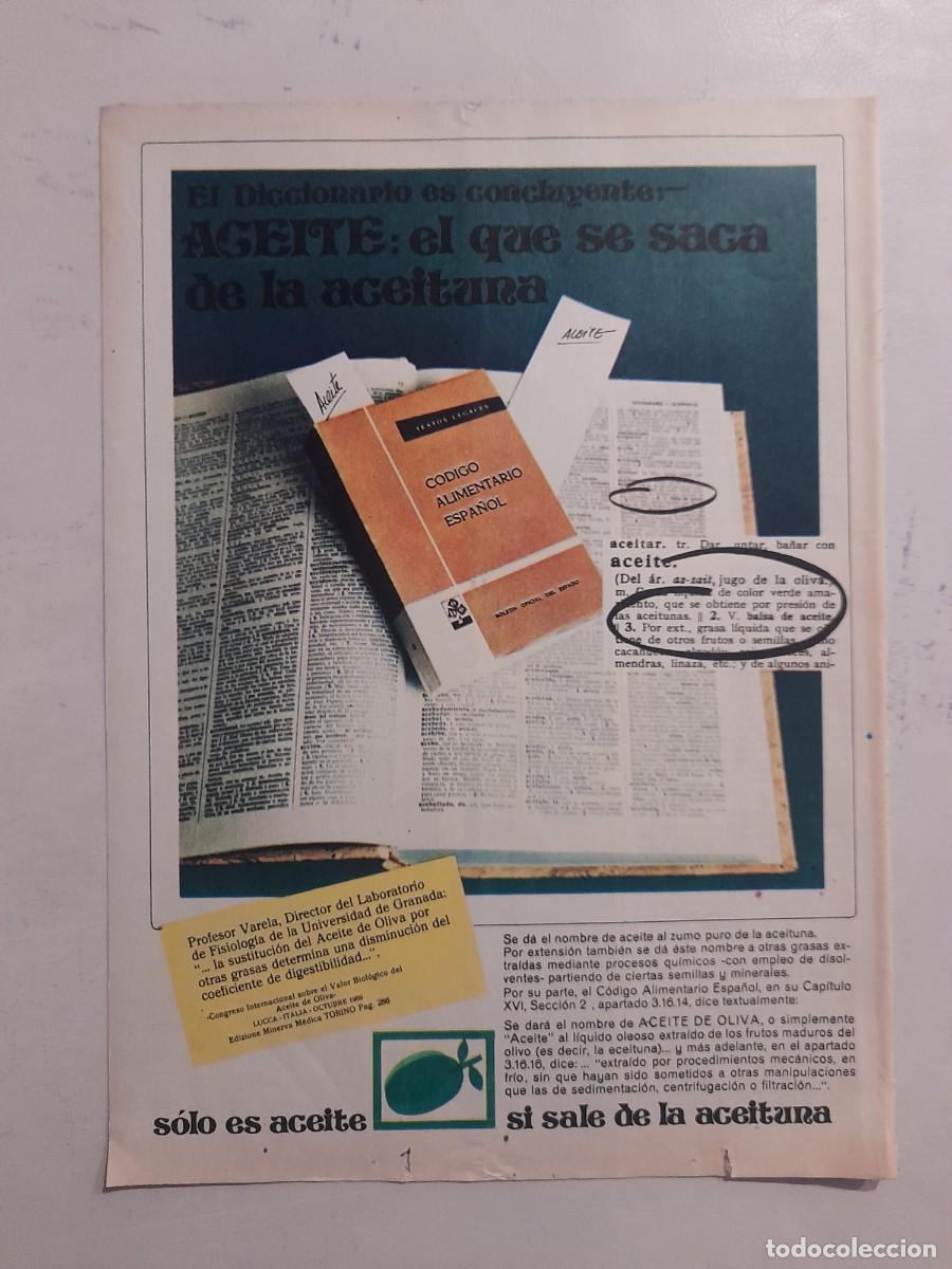 Paper Collecting Others: ANUNCIO PUBLICIDAD ACEITE DE OLIVA HOJA DE REVISTA