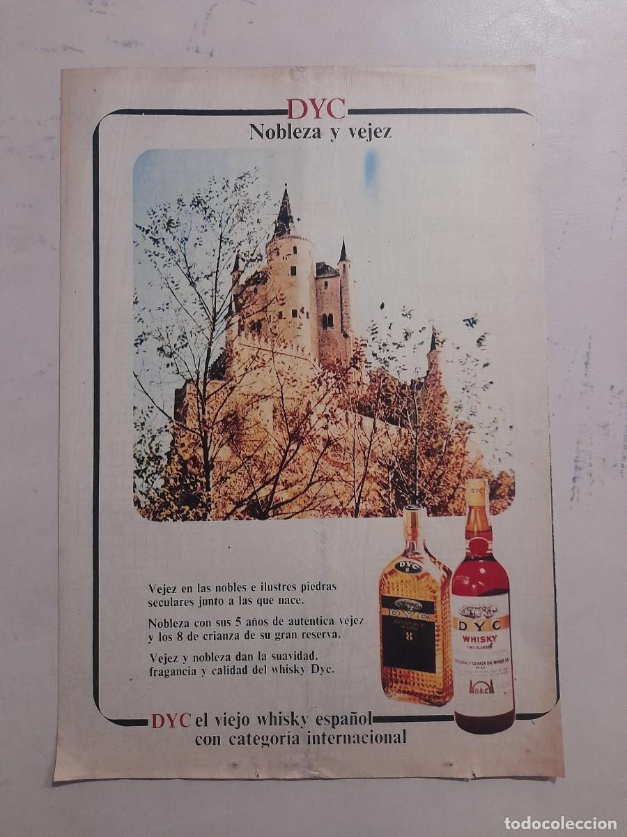 Otros Art&iacute;culos de Coleccionismo en Papel: ANUNCIO PUBLICIDAD WHISKY DYC ALC&Aacute;ZAR DE SEGOVIA HOJA DE REVISTA