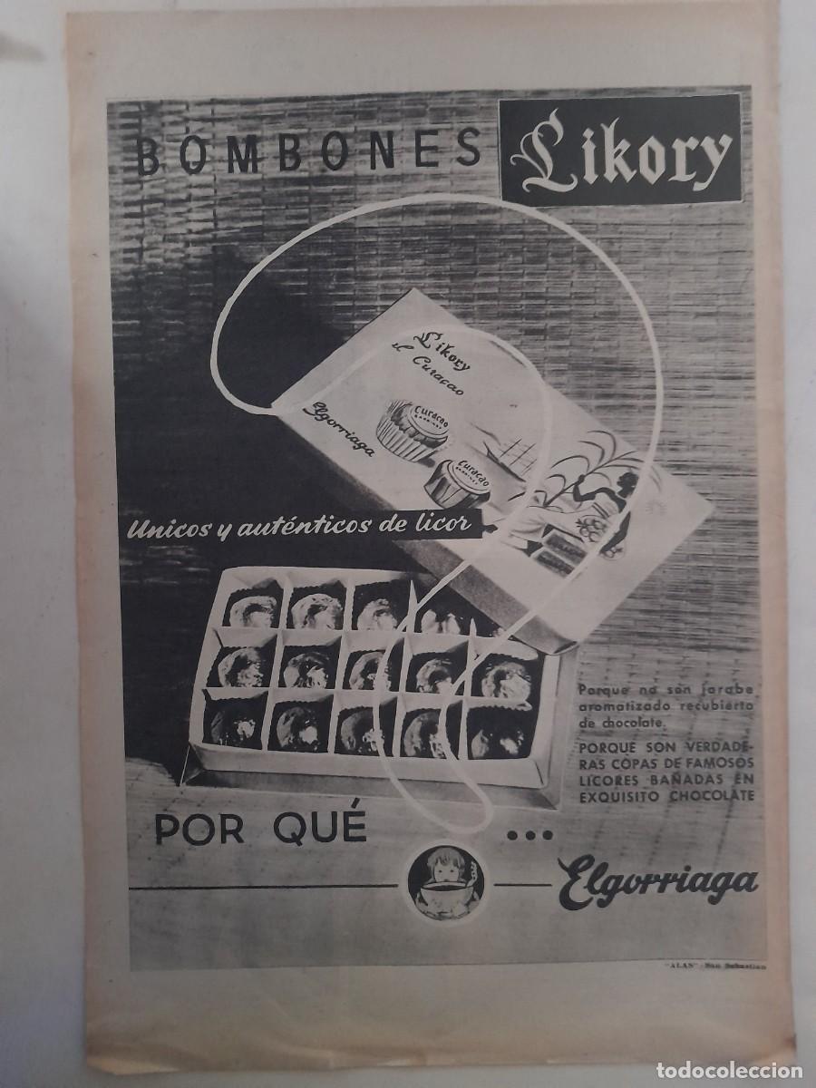 Paper Collecting Others: ANUNCIO PUBLICIDAD BOMBONES LIKORY ELGORRIAGA HOJA DE REVISTA