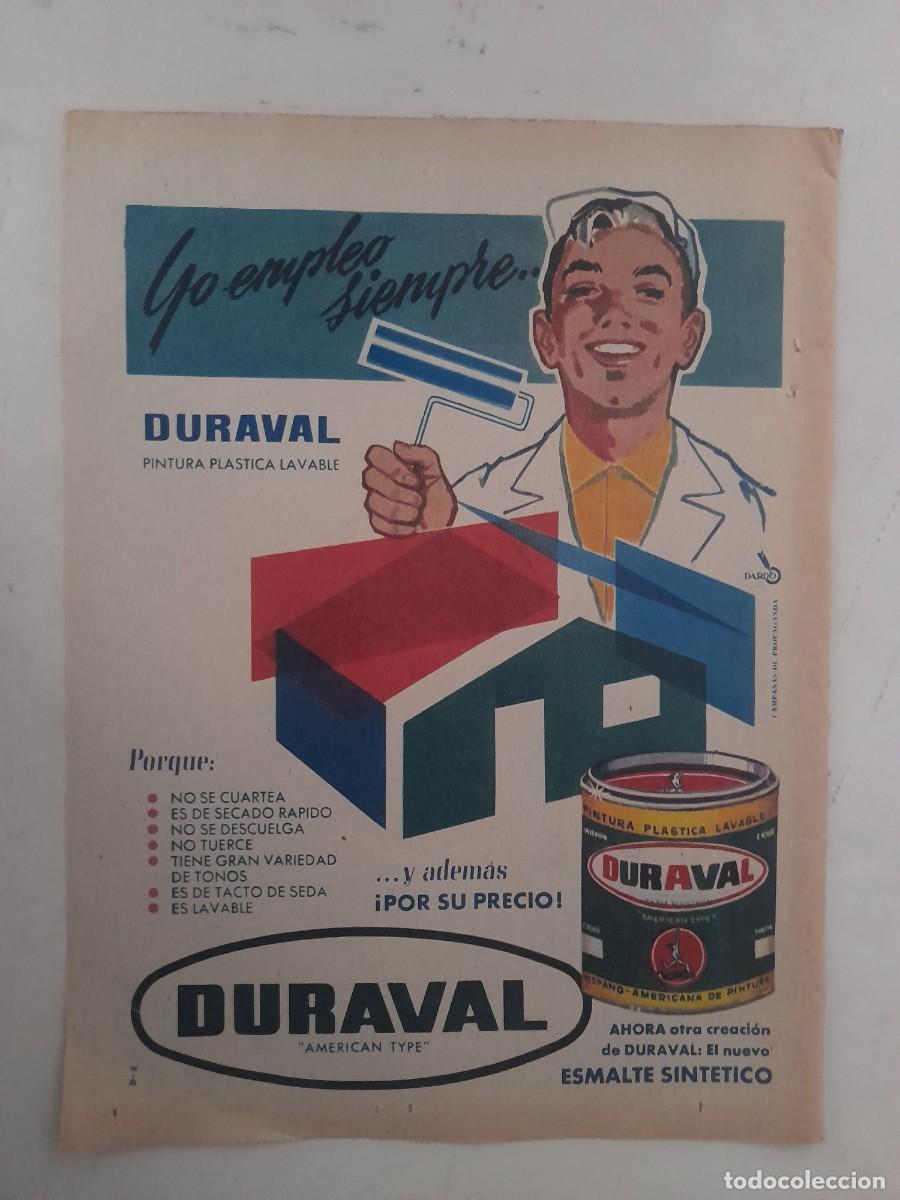 Otros Art&iacute;culos de Coleccionismo en Papel: ANUNCIO PUBLICIDAD PINTURAS DURAVAL HOJA DE REVISTA