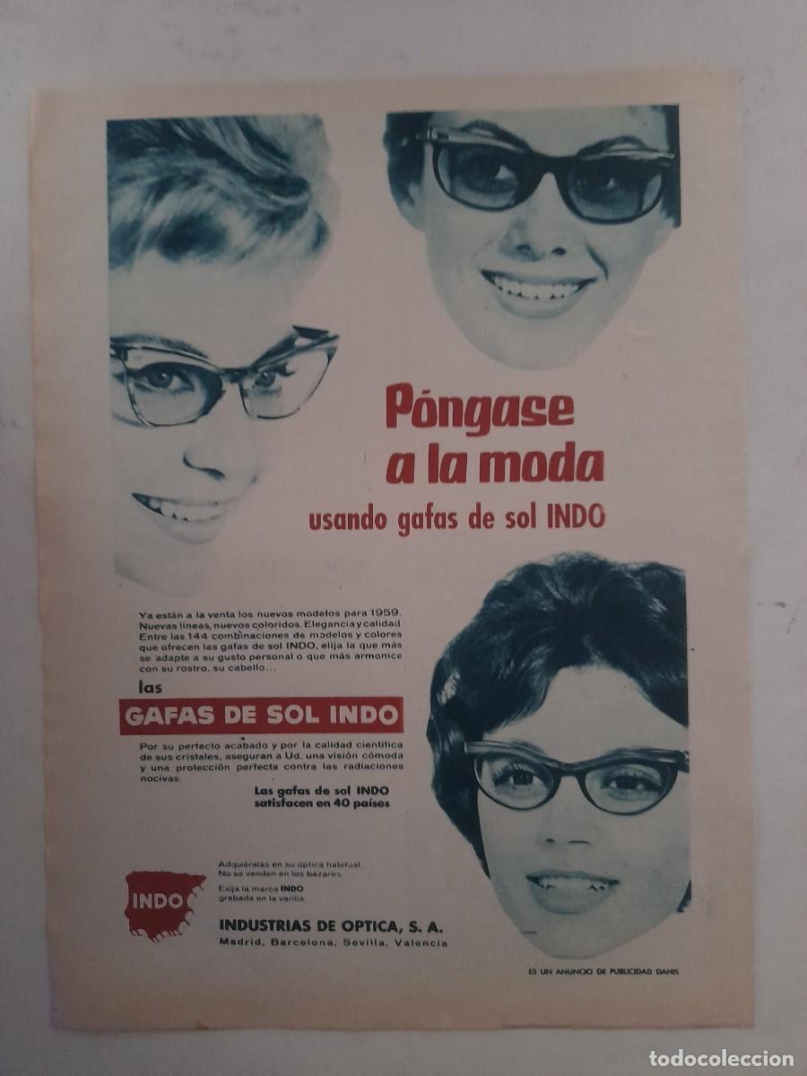 Paper Collecting Others: ANUNCIO PUBLICIDAD GAFAS INDO HOJA DE REVISTA