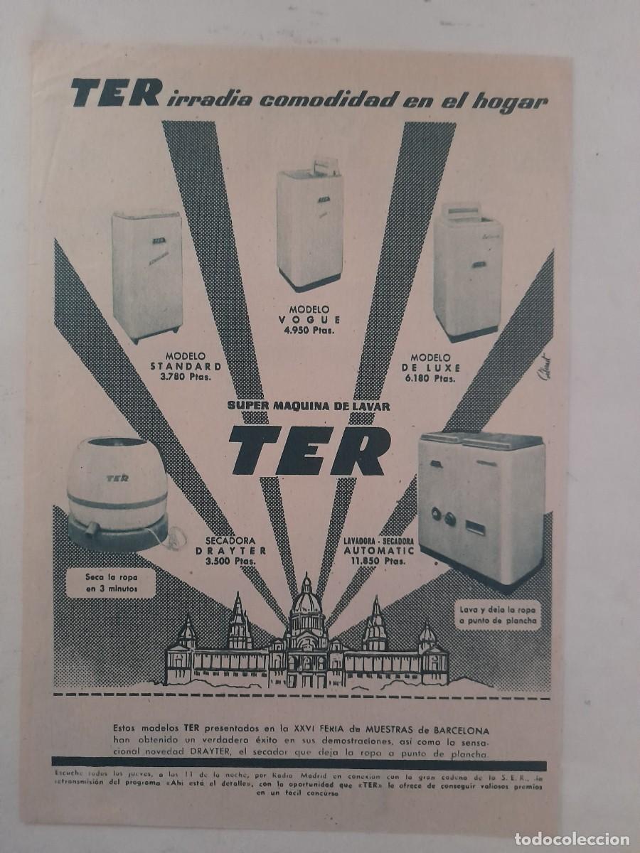Paper Collecting Others: ANUNCIO PUBLICIDAD LAVADORAS TER HOJA DE REVISTA