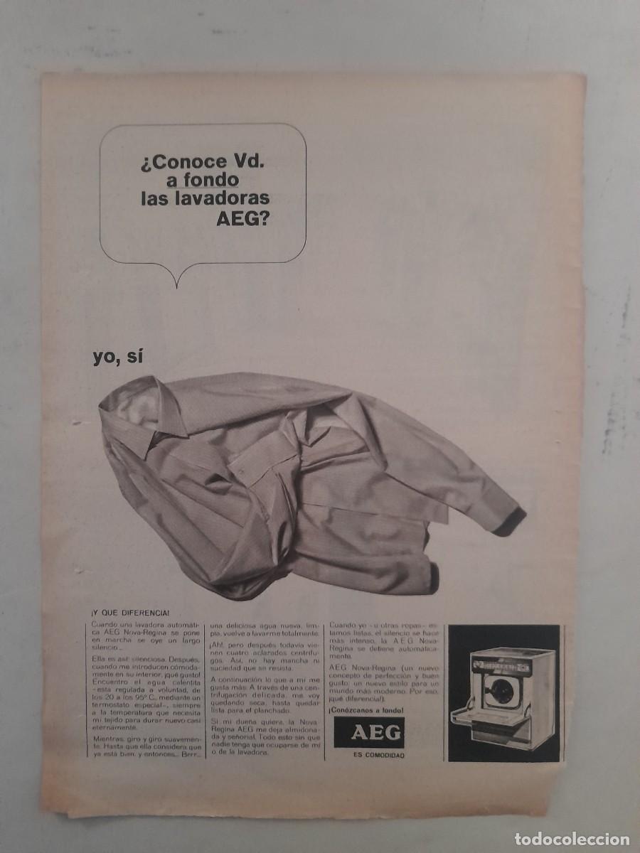 Sammelleidenschaft Andere Papierartikel: ANUNCIO PUBLICIDAD LAVADORA AEG HOJA DE REVISTA