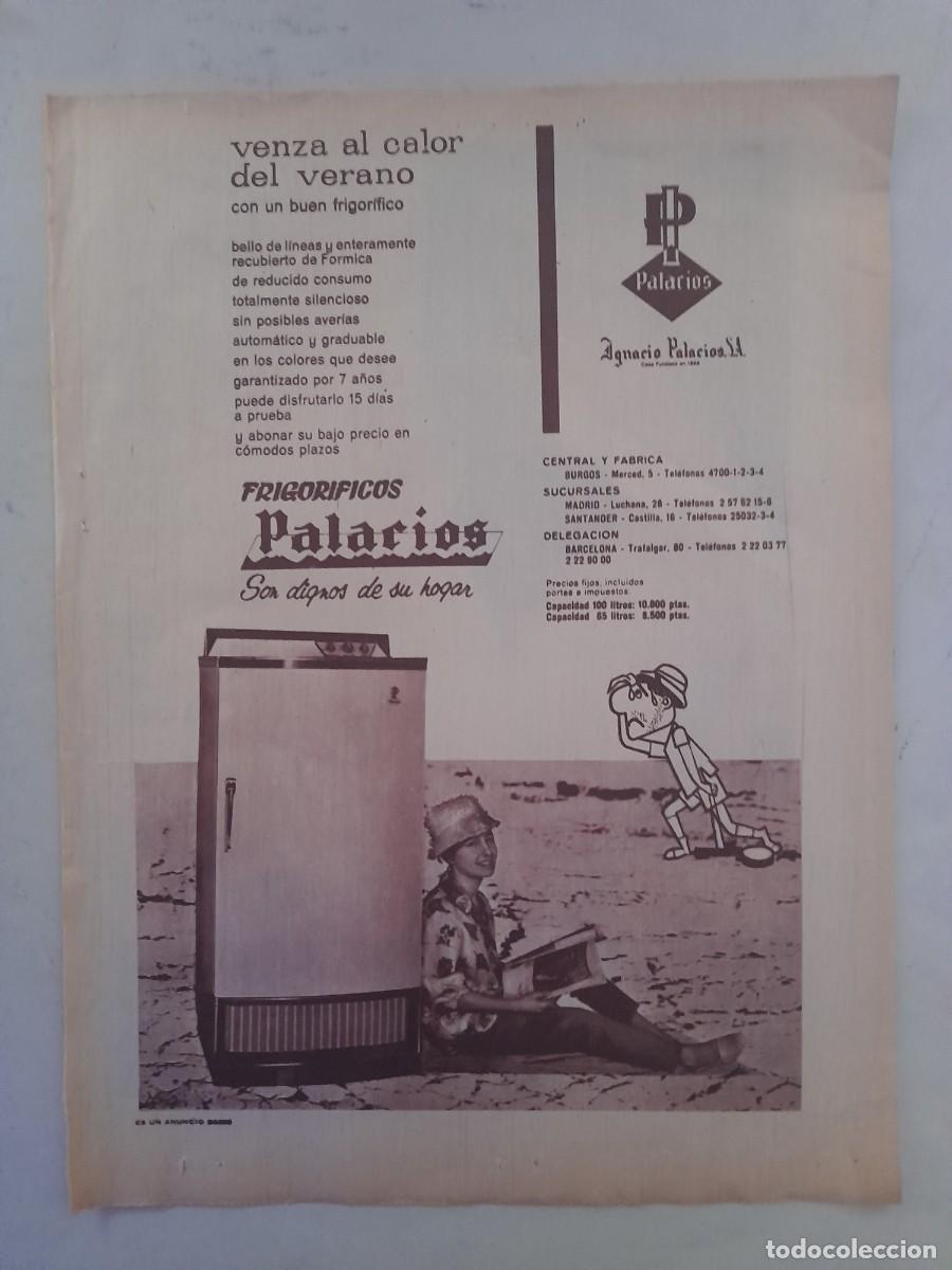 Sammelleidenschaft Andere Papierartikel: ANUNCIO PUBLICIDAD FRIGOR&Iacute;FICOS PALACIOS HOJA DE REVISTA