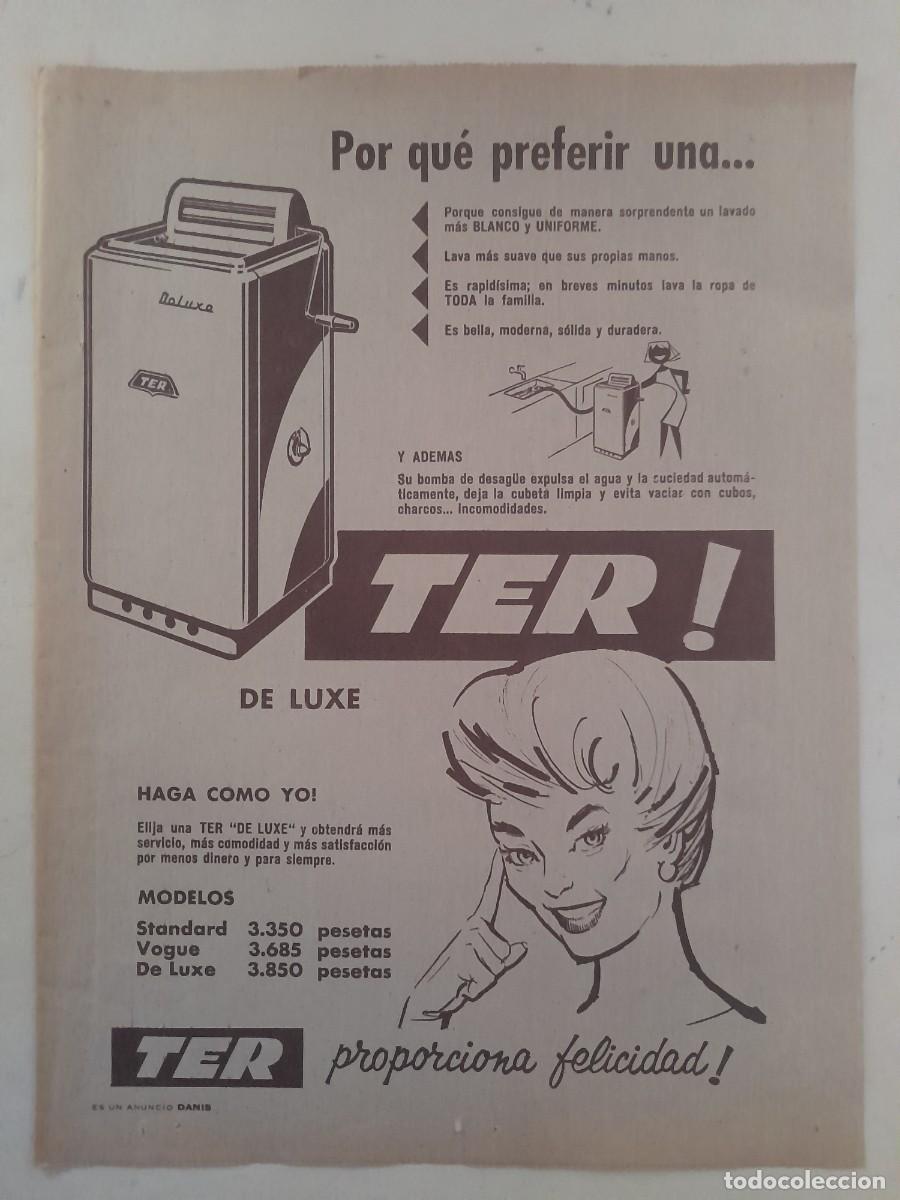 Sammelleidenschaft Andere Papierartikel: ANUNCIO PUBLICIDAD LAVADORA TER HOJA DE REVISTA