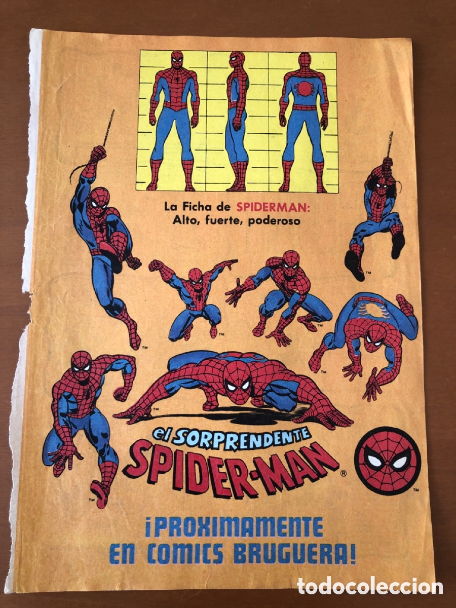 Otros art&iacute;culos de coleccionismo en papel: HOJA DE C&Oacute;MIC PUBLICIDAD SPIDERMAN C&Oacute;MICS BRUGUERA