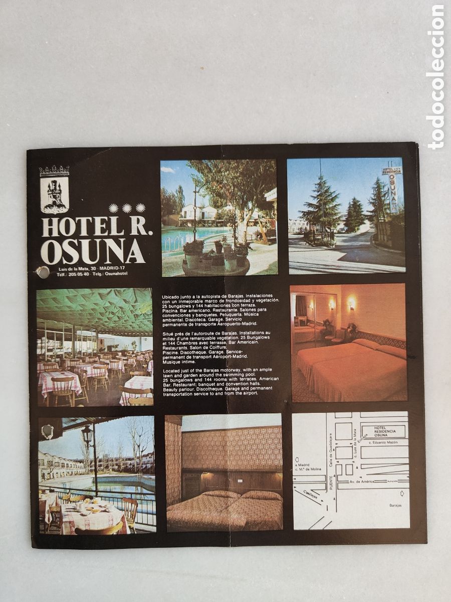 Otros art&iacute;culos de coleccionismo en papel: Folleto hotel R Osuna, hotel Asturias y gran hotel Vel&aacute;zquez. Madrid