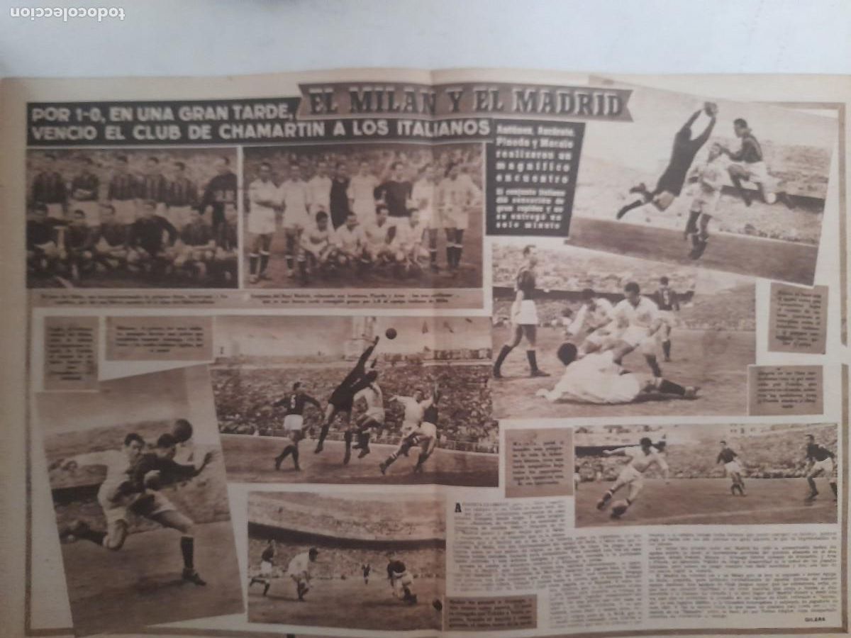 Paper Collecting Others: HOJA DE PERI&Oacute;DICO F&Uacute;TBOL A&Ntilde;O 1949 MIL&Aacute;N R. MADRID