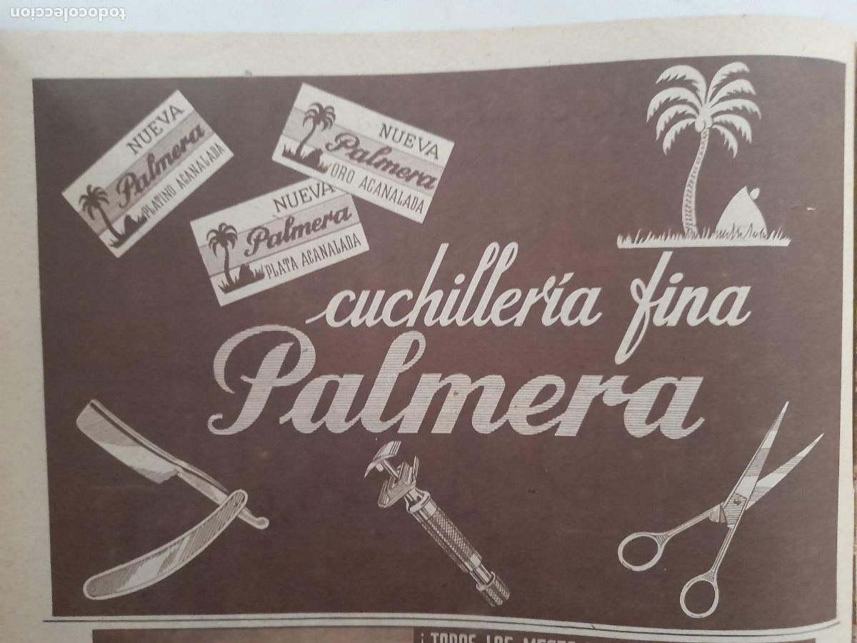 Sammelleidenschaft Andere Papierartikel: ANUNCIO PUBLICIDAD A&Ntilde;O 1952 CUCHILLA DE AFEITAR PALMERA