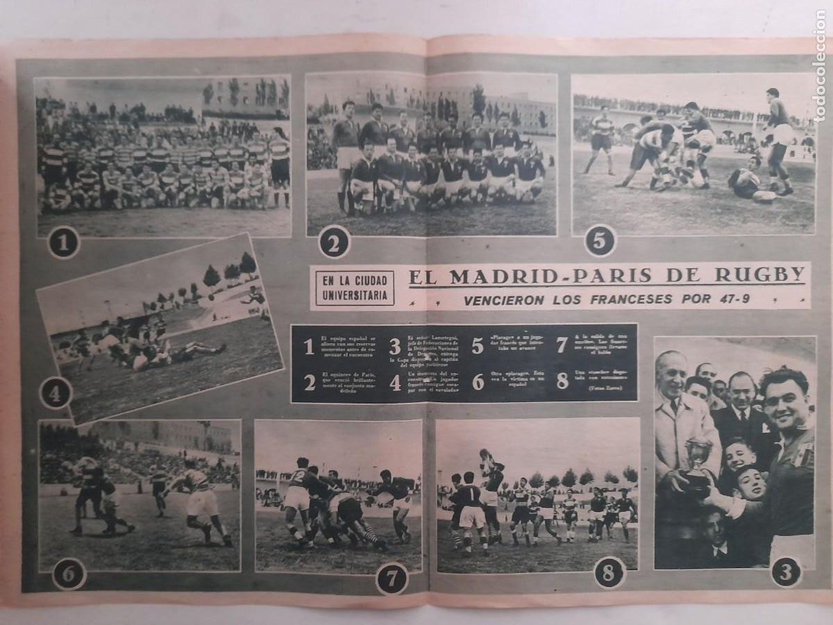 Paper Collecting Others: HOJA DE PERI&Oacute;DICO RUGBY MADRID PAR&Iacute;S