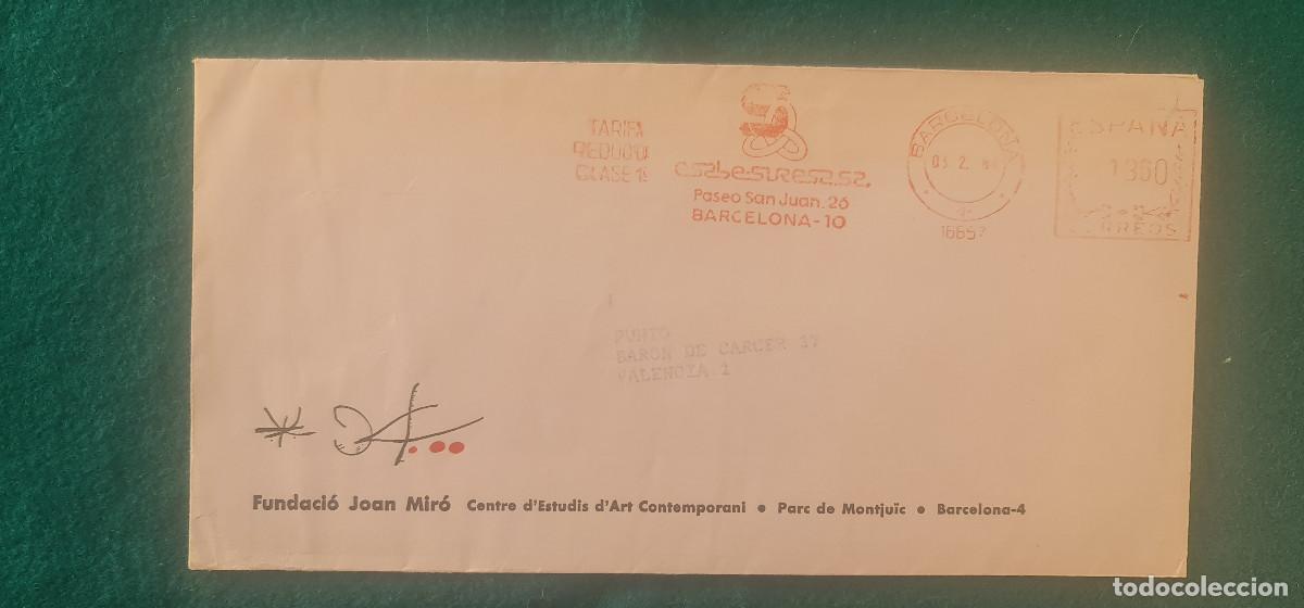 Otros Art&iacute;culos de Coleccionismo en Papel: SOBRE DE CORREO FUNDACION JOAN MIR&Oacute; (1984)