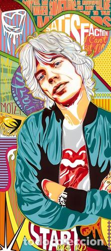Otros Art&iacute;culos de Coleccionismo en Papel: 47 rolling stones poster vinilo autoadhesivo 100x60m