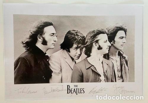Otros art&iacute;culos de coleccionismo en papel: poster lamina the beatles firmas laser rock