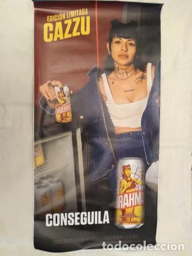 Otros art&iacute;culos de coleccionismo en papel: poster de cazzu publicidad cerveza brahma trap