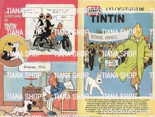 Otros art&iacute;culos de coleccionismo en papel: lamina doble tv guia las aventuras de tintin